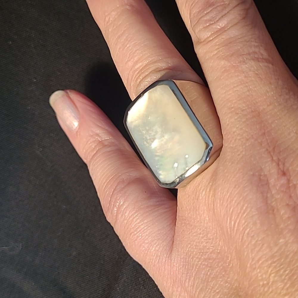Chunky moonstone cocktail ring
